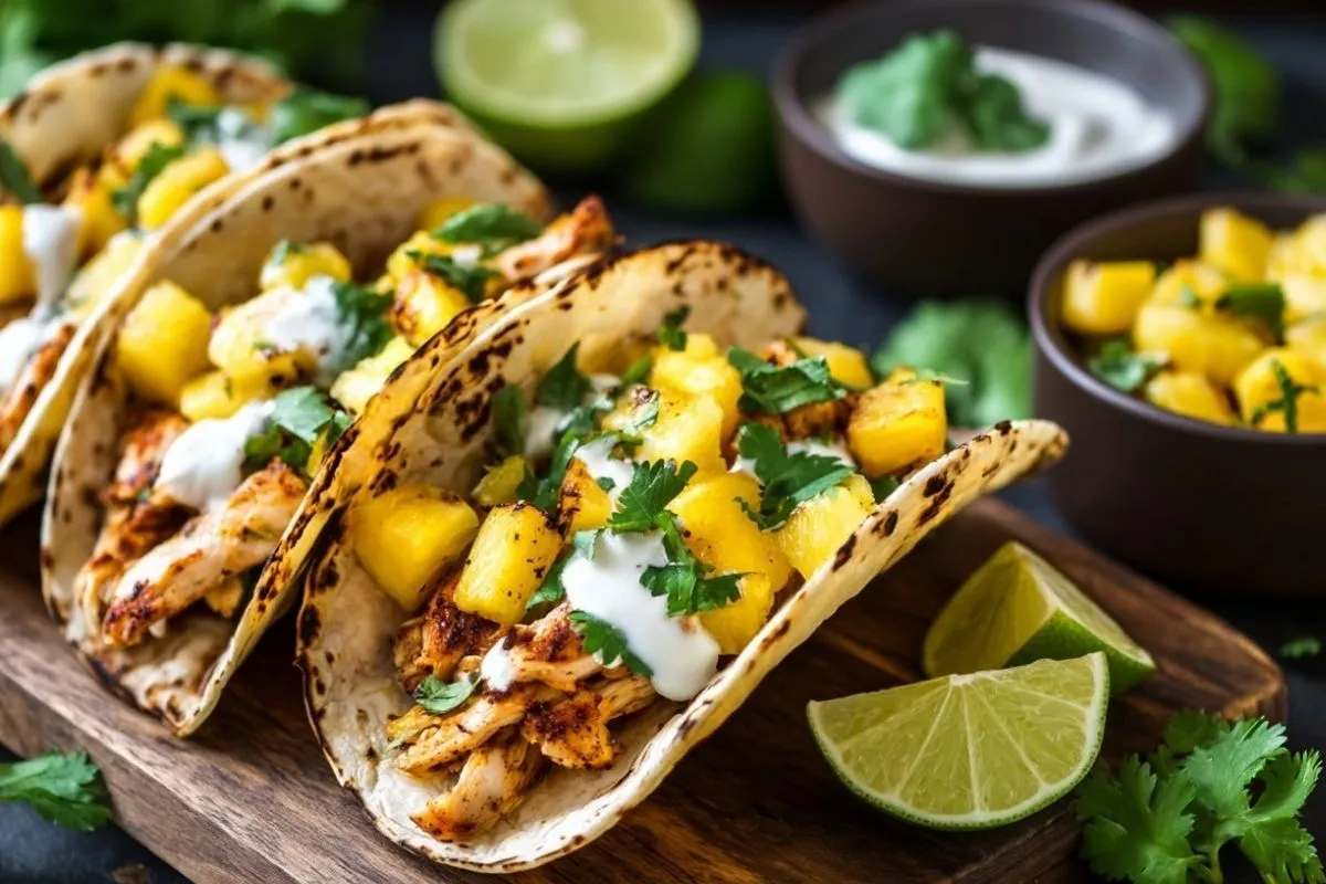huhnchen-ananas-tacos-aus-einer-pfanne